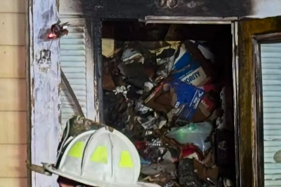 Material in the front door of a Westampton home during a fire 12/7/24
