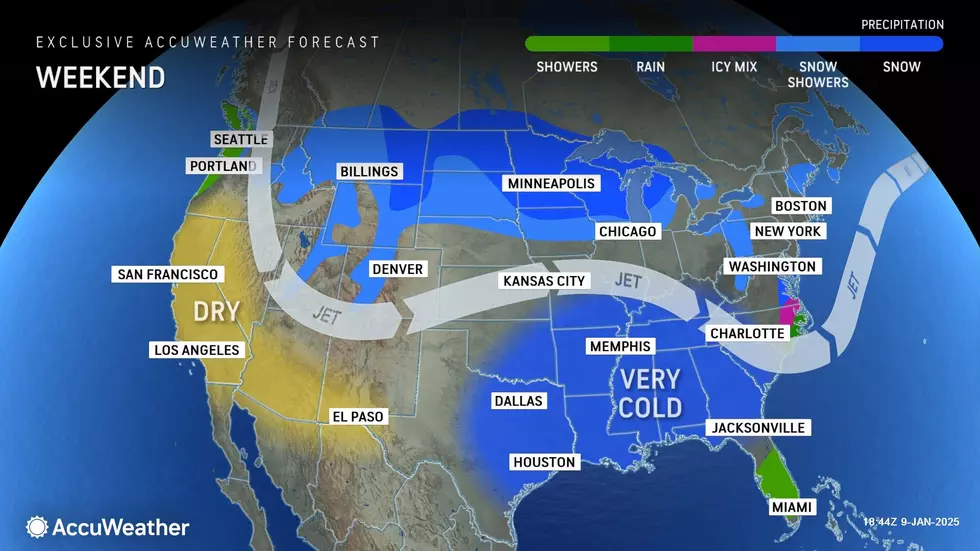 On balance, the weekend looks pretty good, beyond Saturday morning's light snow. (Accuweather)