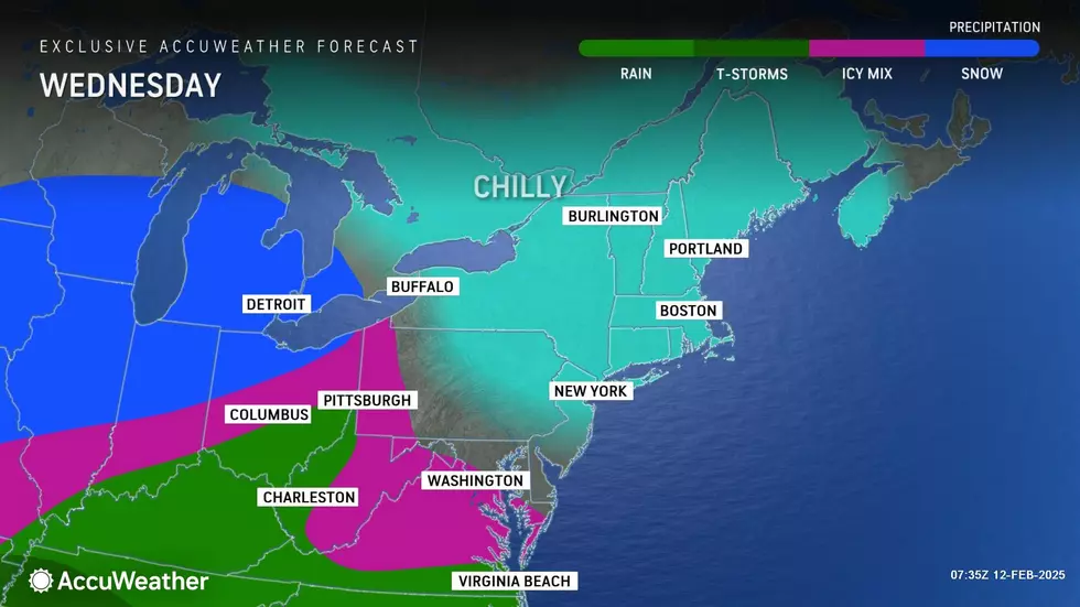 As snow showers wrap up Wednesday, the afternoon will be just cloudy and cold. (Accuweather)