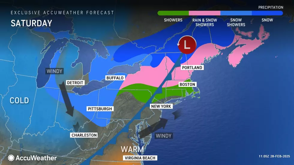 Weather whiplash continues Saturday, as a gusty wind kicks up in the afternoon. (Accuweather)