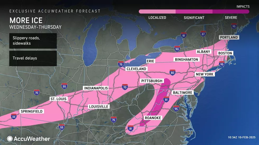 Light to moderate icing is the biggest concern from Wednesday night's storm. For the third time in a week. (Accuweather)