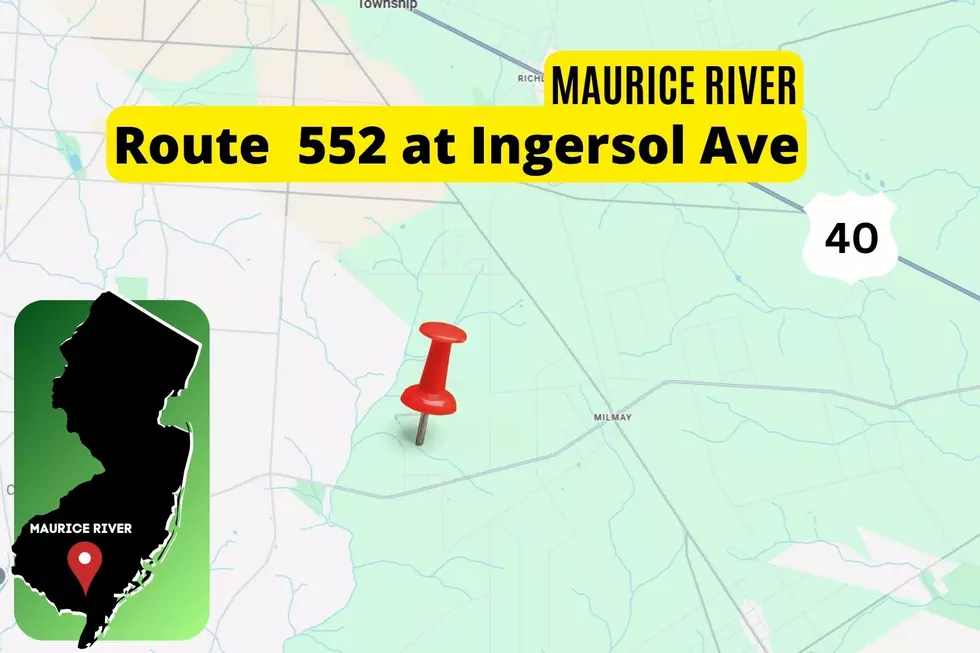 Map shows intersection of Ingersol Avenue at Route 552 in Maurice River