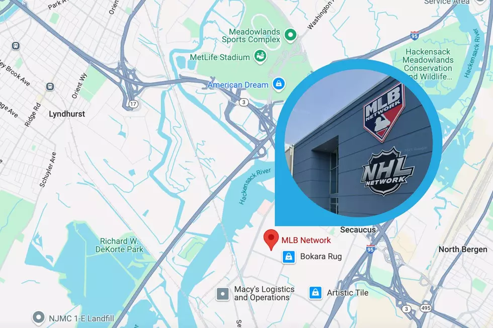 MLB Network Secaucus location (Google Maps, Canva, Townsquare Media Illustration)