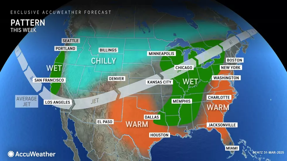 Warm turns to wet Monday, before colder air returns to NJ to start the month of April. (Accuweather)