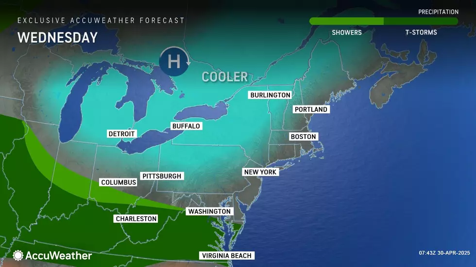 Wednesday will be cooler than Tuesday, but still pleasant and mild as sunshine emerges. (Accuweather)
