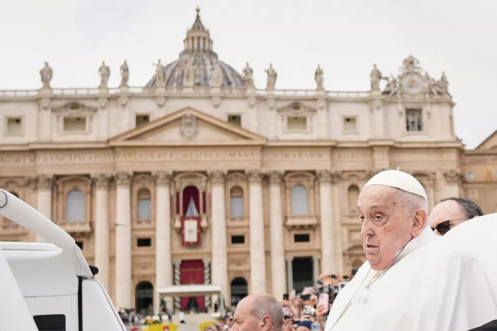 Pope Francis tours St. Peter's Square in his popemobile after bestowing the Urbi et Orbi (Latin for to the city and to the world) blessing at the end of the Easter mass