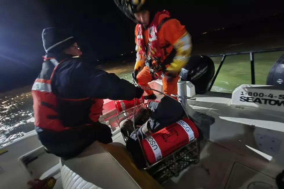 The U.S. Coast Guard rescued a 72 year old boater from the cold waters off Barnegat Bay (Sea Tow Central New Jersey via Facebook)
