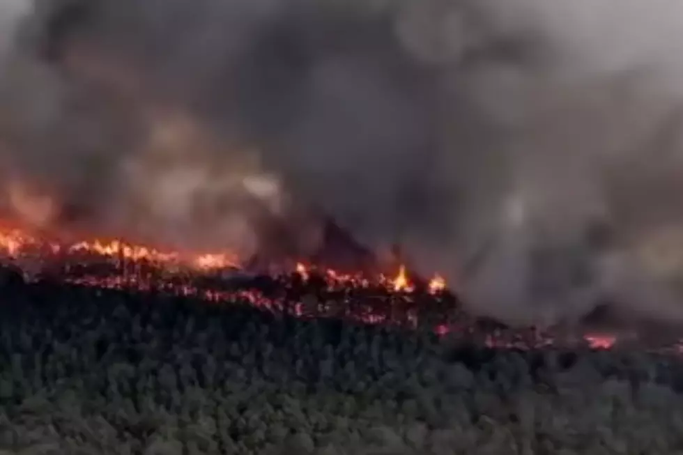 Ocean County man accused of starting wildfire released to home monitoring (Screenshot of fire from 6abc Philadelphia via Youtube)