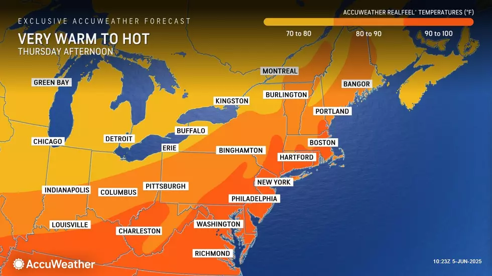 With high temperatures well in the 80s and "moderate" humidity levels, the heat index (the "feels like" or "apparent" temperature) will be well in the 90s across New Jersey. (Accuweather)