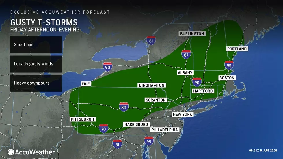 Rain will be very limited in NJ on Friday, just a shower clipping the northern edge of the state. (Accuweather)