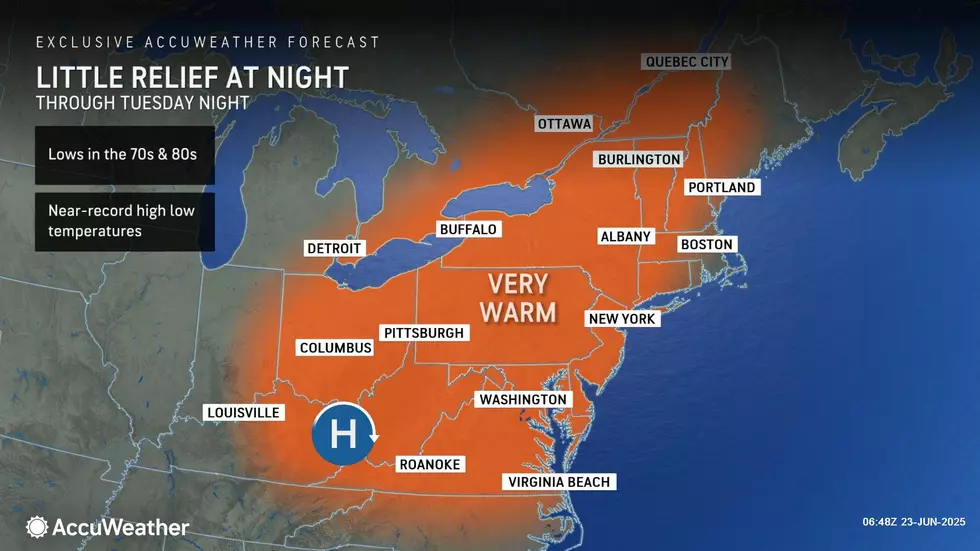 Even nights will be warm and muggy, a particularly uncomfortable aspect of a classic heat wave. Some areas may not drop below 80 degrees. (Accuweather)