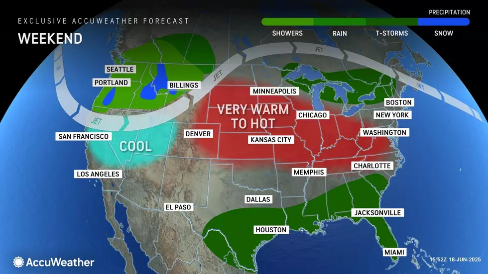 There will be no major storm systems in the vicinity this weekend, although heat and humidity will start to build into New Jersey once again. (Accuweather)