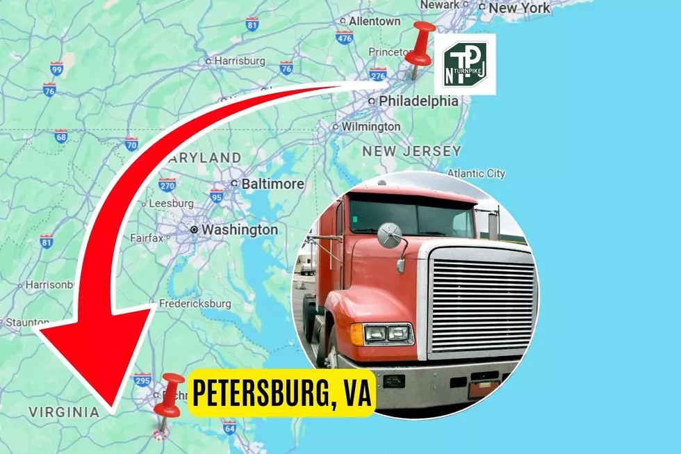 Map shows location of Edison, NJ and Petersburg, Virginia