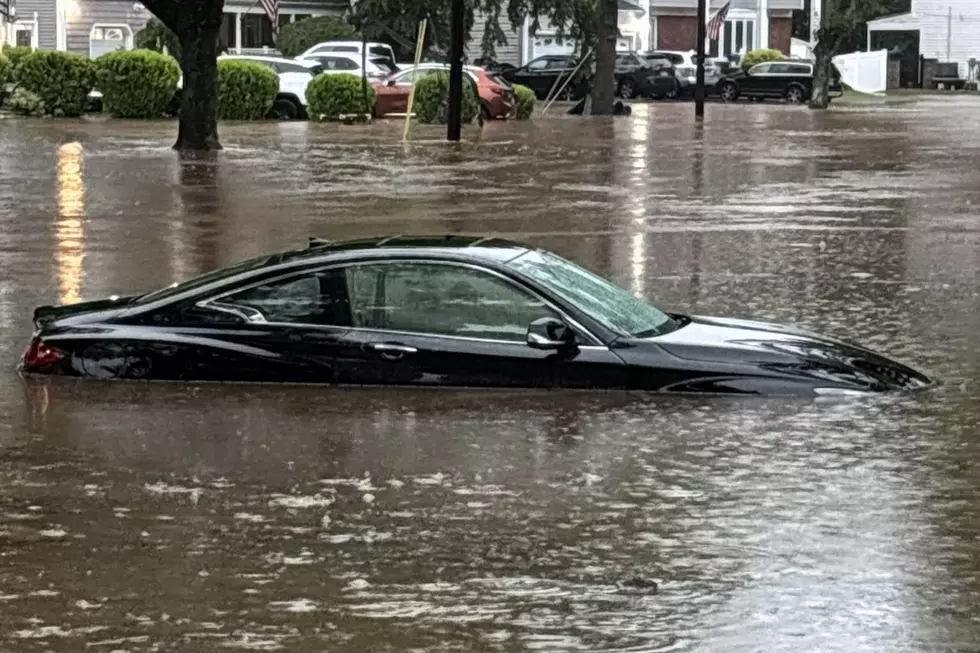 As storm drains became inundated by torrential rain, streets overflowed and cars were submerged, as shown here on Brookside Terrace in Clark Township. (Photo: Mary Pellegrino)