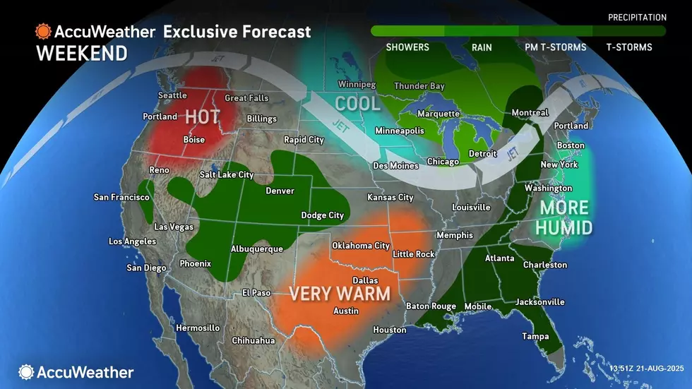 An increase in cloud cover and humidity will arrive on Sunday. (Accuweather)