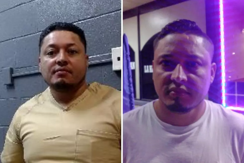 At left, Lester Garcia in state prison in 2023 (NJDOC) At right, a photo of Garcia released by police in 2019 (Ship Bottom Police Department via Facebook)