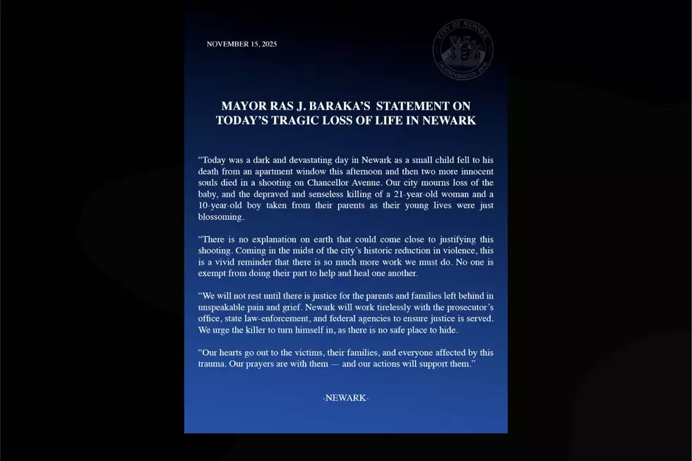 Statement from Newark Mayor Ras Baraka following a double fatal shooting Nov. 15, 2025