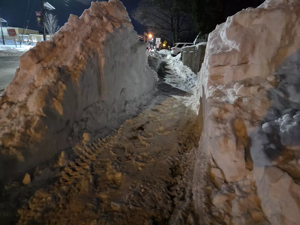 The plow piles in the snowiest parts of the state are pretty epic, and will likely be around for many weeks. (Dan Zarrow, Townsquare Media)