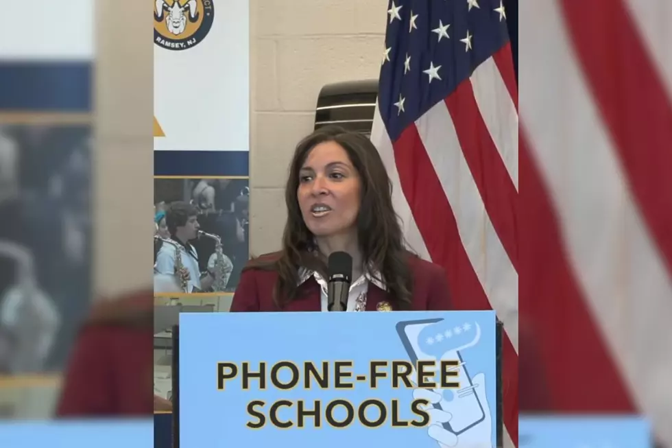 Assemblywoman Rosy Bagolie sponsored the phone free legislation (NJ Office of the Governor via Youtube)