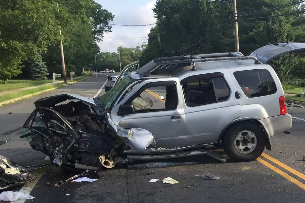 The driver of this Nissan XTR, a Jackson resident, was charged with aggravated manslaughter after a crash in Toms River on July 14, 2016 (Toms River Police Department via Facebook)
