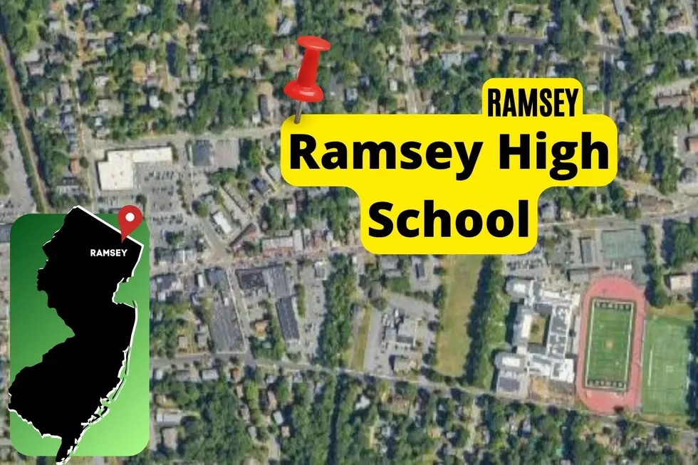 Ramsey High School was the backdrop for NJ's new law on phone free schools (Google Maps, Canva)