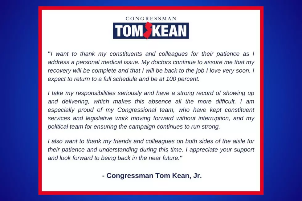 Message from Rep. Tom Kean about his health posted on his Facebook page Mon., April 27, 2026