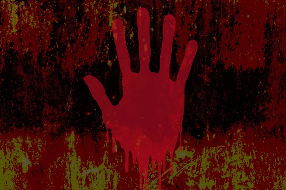horror scary film - red hand print