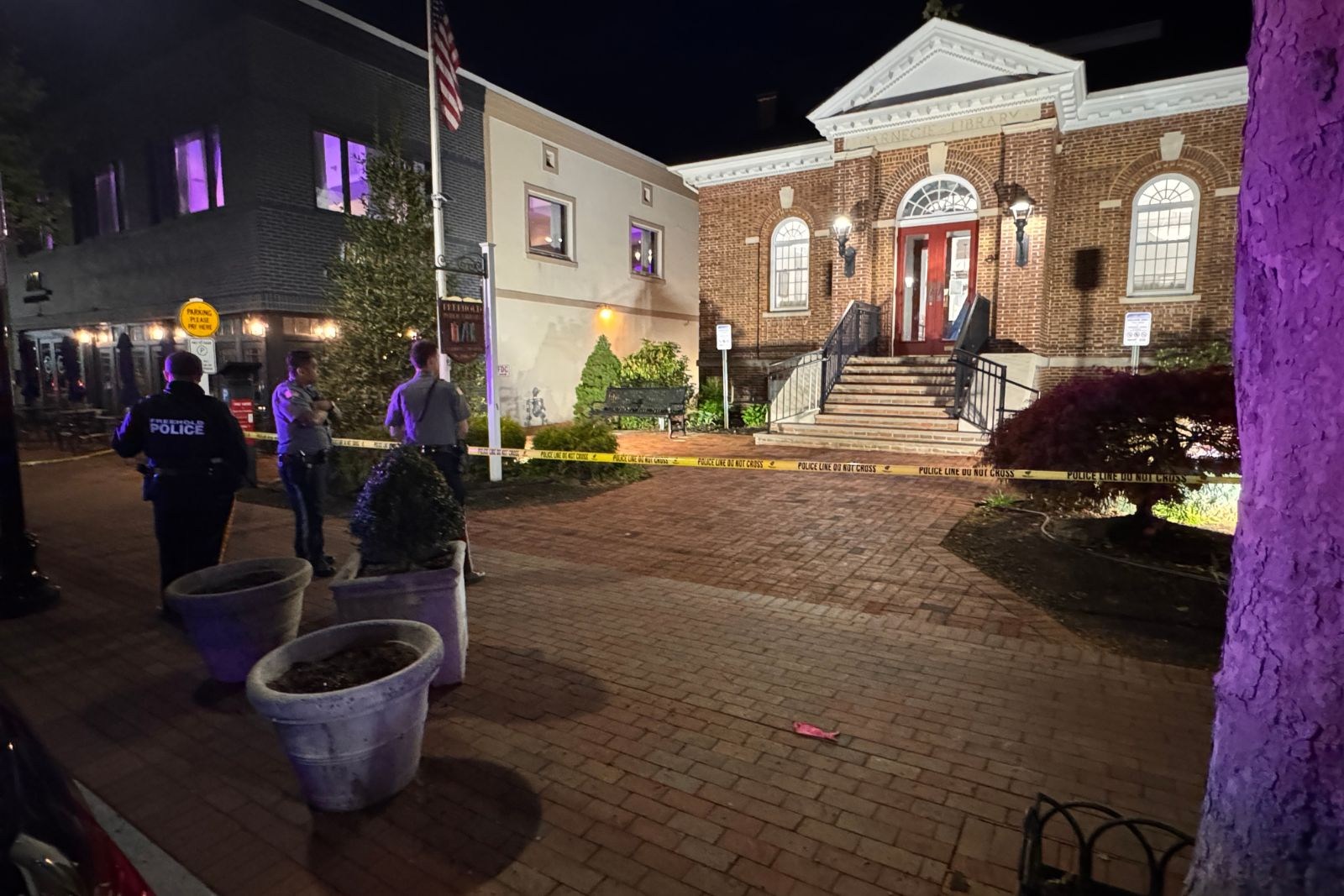 Freehold library closed after shooting that left bloody steps