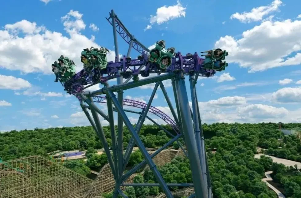 The Bakunawa floorless roller coaster at Six Flags Great Adventure in Jackson, New Jersey