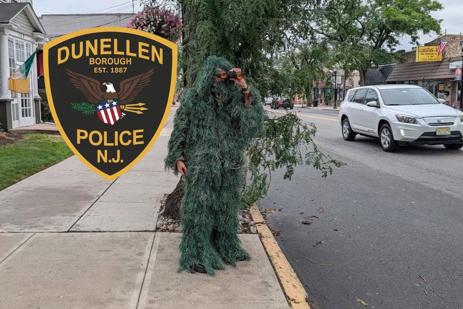 Dunellen police officer conducting distracted driving enforcement operation