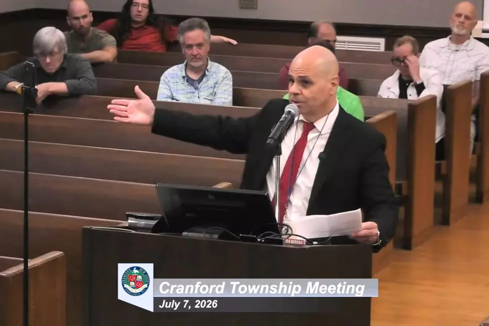 Leroy "Truth" Filipowski, who is not a Cranford resident, speaks at the township committee meeting on Tuesday, July 7, 2026. (CranfordTV35 via YouTube)
