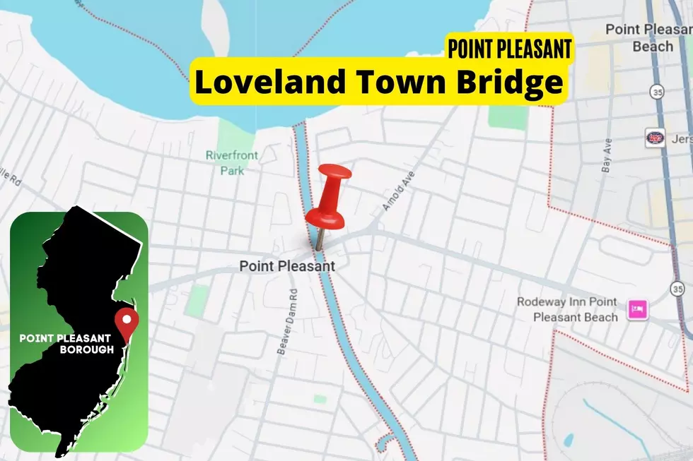 Map shows location of the Loveland Town Bridge in Point Pleasant