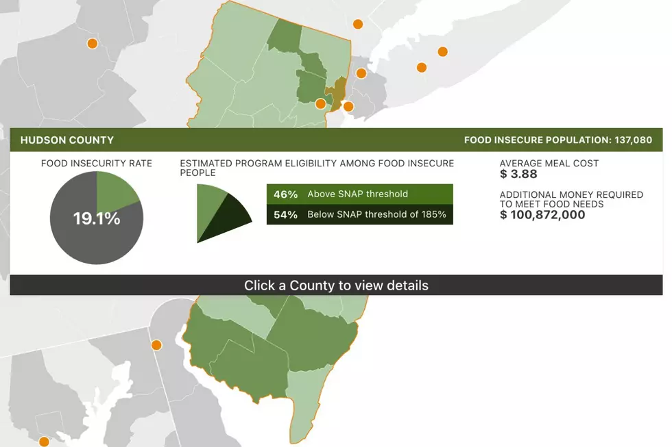 Hudson County food insecure rate 2024 via Feeding America