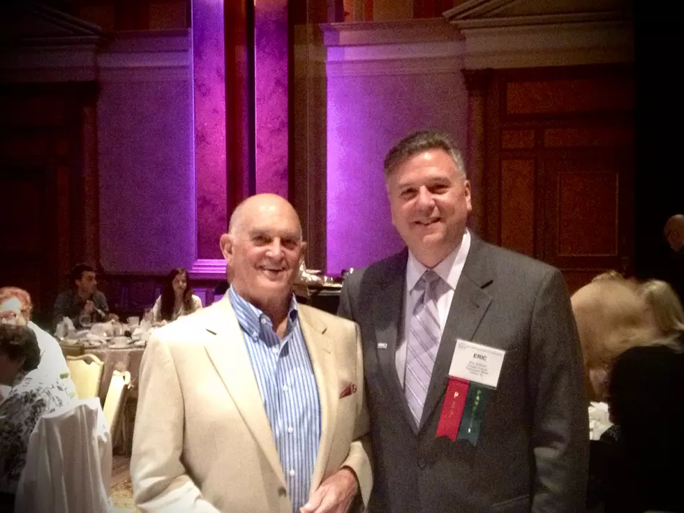 Ej with Jim Gearhart in 2013 in AC. Jim lead the early 90's tax revolt on NJ101.5 | photo by EJ