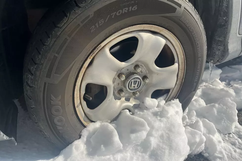A tire in the snow. (Mike Brant, Townsquare Media NJ)