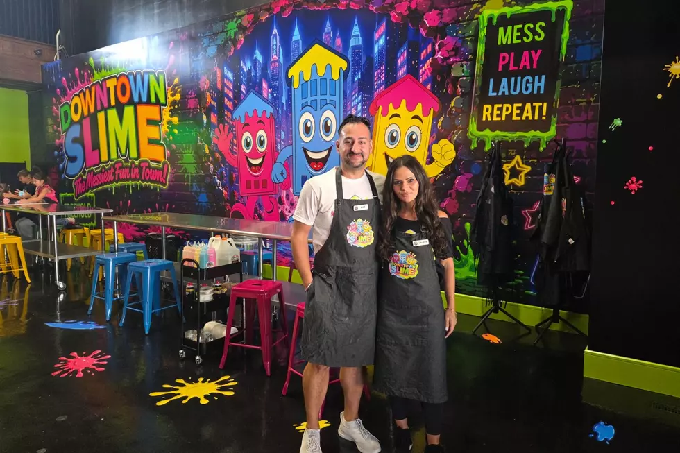 Business owners, Michael Sclafani and Lauren Deutsch-Sclafani, at Downtown Slime in Freehold, NJ (Erin Vogt, Townsquare Media)