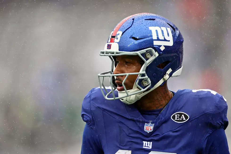 Giants wide receiver Odell Beckham Jr. (13) before an NFL football game against the Tennessee Titans, Sunday, Sept. 27, 2026, in East Rutherford, N.J.