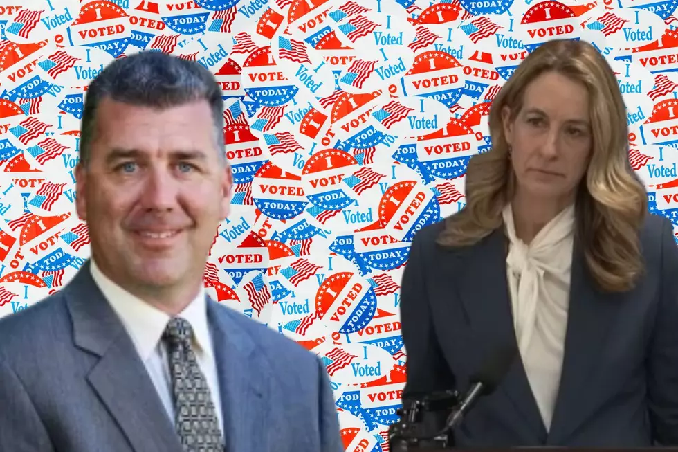 State Sen. Latham Tiver and Gov. Mikie Sherrill. (NJ Legislature/Gov. Sherrill via Youtube/Canva/TSQ illustration)