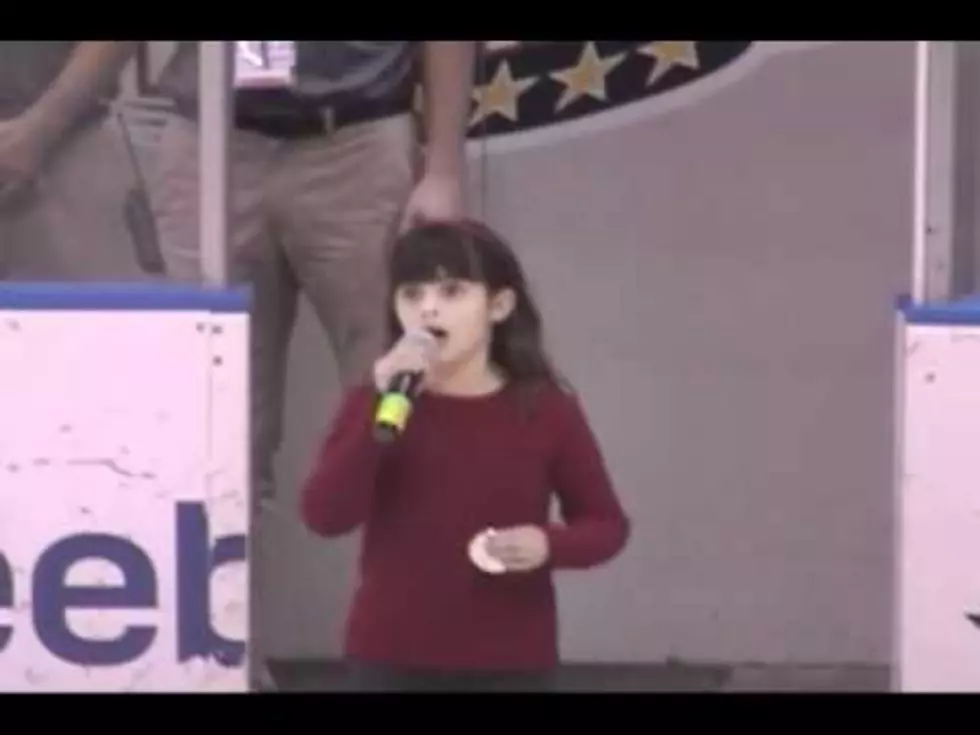 8 Year Old Gets National Anthem Help