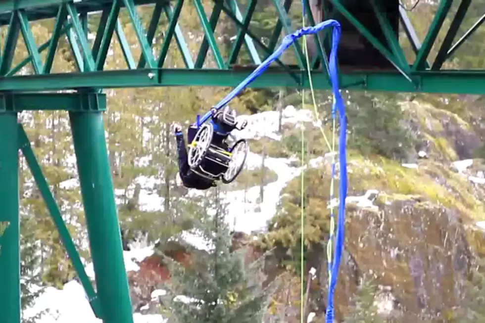 ‘Cute Kid’ of the day Bungee Jumps in Her Wheelchair [VIDEO]