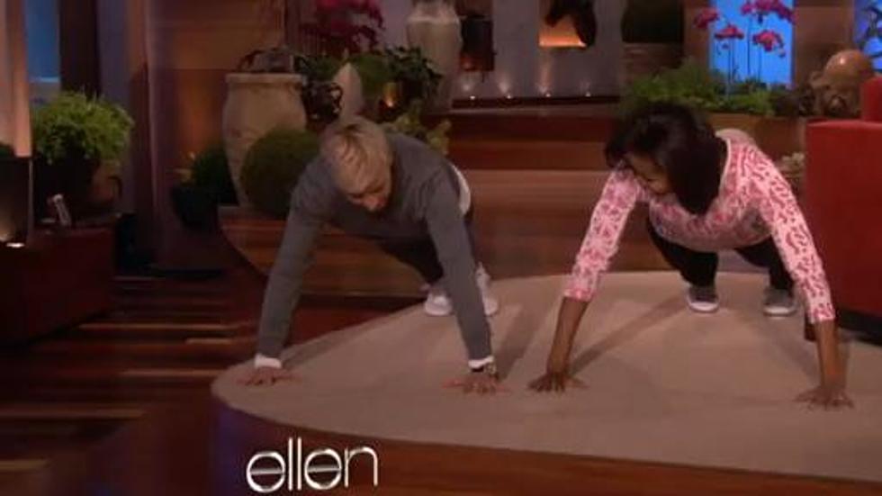 Ellen Degeneres and Michelle Obama Pushup Controversy [VIDEO]