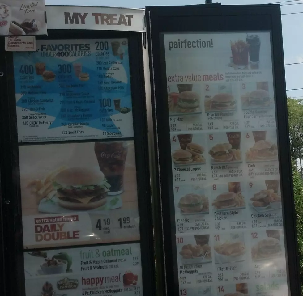 McDonald’s New Menu Listing Calories