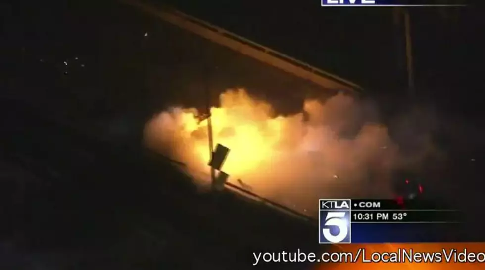 High-Speed Chase Ends When Car Hits Wall and Explodes [VIDEO]