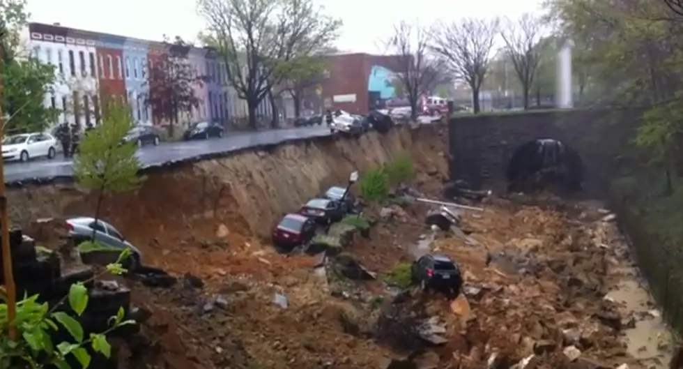 Baltimore Landslide Takes Out Entire Side of Street [WATCH]