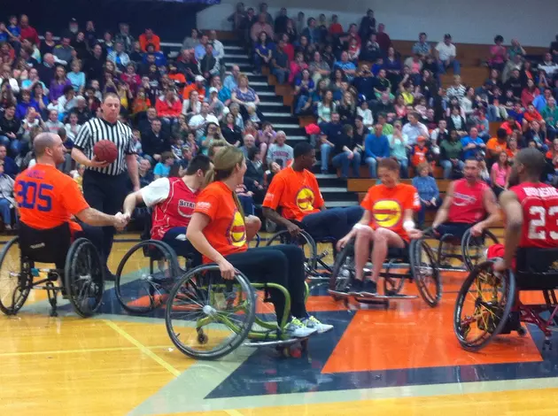 Syracuse Orange Stars Trevor Cooney and Michael Gbinije Join Polly For Sitrin Wheelchair Basketball