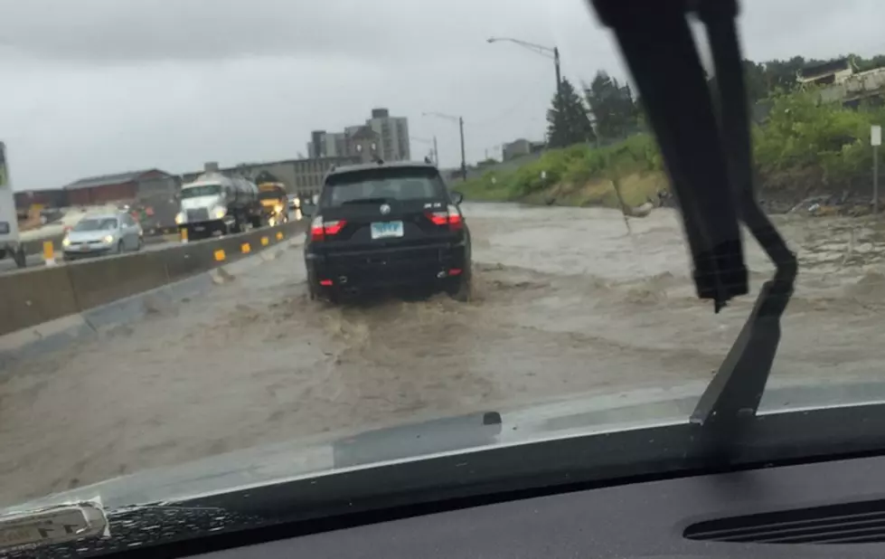 Rain Brings Flooding To Downtown Utica