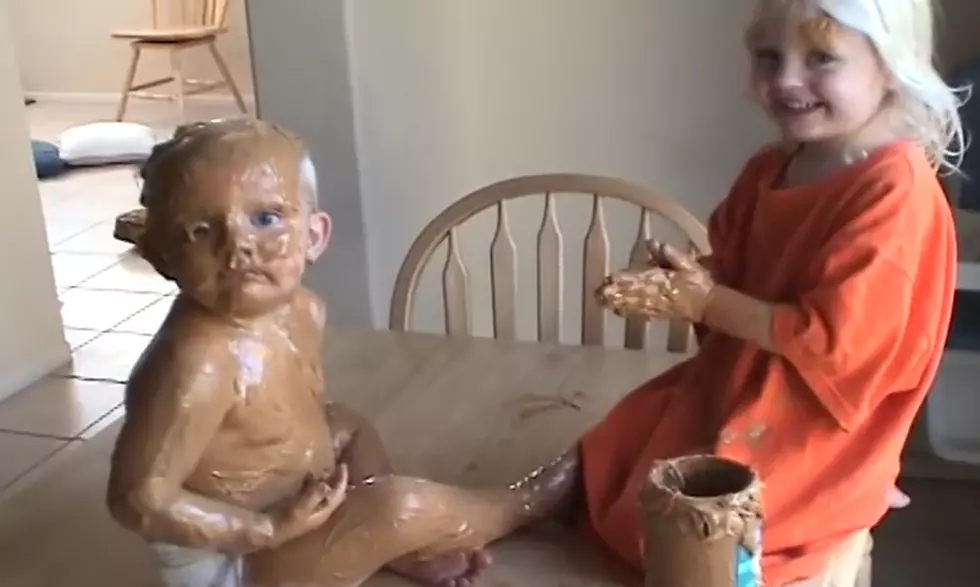 Sister Covers Brother in Peanut Butter [VIDEO]