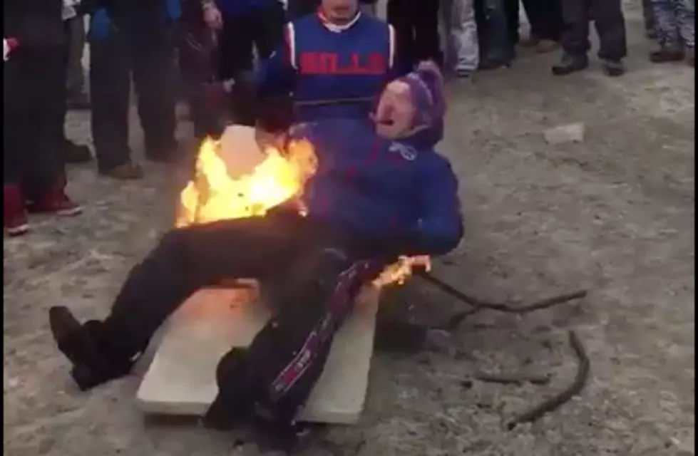 Buffalo Bills Fan Sets Himself on Fire [VIDEO]