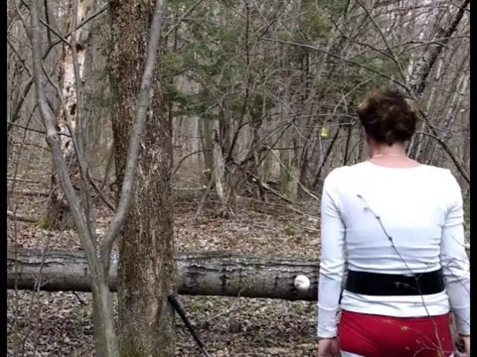 Ball Barely Misses Polly While Golfing in the Woods [VIDEO]