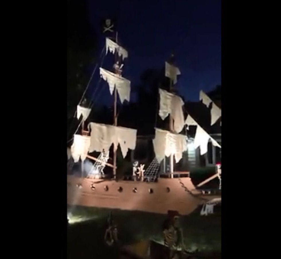 EXCLUSIVE: Aargh You Ready For a Pirate Ship Halloween Display in Syracuse